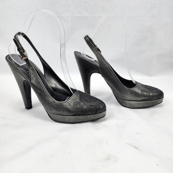 Prada Milano Close Toe Slingback Heel 37.5 US 7.5 Made in Italy  🇮🇹 - Picture 4 of 11